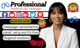 setup and manage facebook ads meta ads campaign with pixel tracking