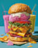 create bold and tasty food pop art illustrations