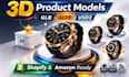 create 3d glb, gltf and usdz models for shopify and amazon product pages