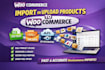 import or upload products to woocommerce from CSV, XML, API