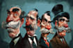 draw artistic cartoon caricatures