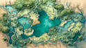 draw a fantasy map with watercolors
