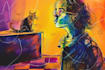 do neon colourful sketchy illustrations