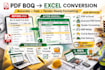 convert PDF boq or tender documents into a professional excel sheet in 24h