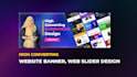 design high converting web banner, website slider