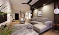 craft3d cozy condo interior, modern apartment decor, open plan layout cgi render