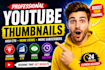 design professional and clickable youtube thumbnail
