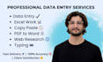 do fast and accurate data entry, copypaste and excel work