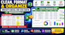 clean, format, organize and fix messy excel or CSV data