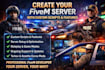 do fivem server with custom scripts ,features and be your fivem developer