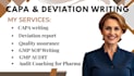 write or review your capa and deviation report for gmp compliance