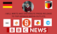 write and distribute press release to top german media outlets