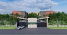 function hotel building,3d site plan,parking space, commercial facilities render