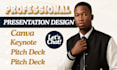 do powerpoint design, redesign, pitch deck design, keynote, canva presentation