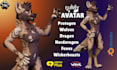 do realistic 3d furry model, vrchat avatar, 3d vtuber  model and rigging, vrm