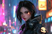 design alien cyberpunk or space warrior character