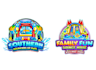 design wonderful bounce house logo