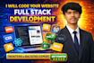 do website development as full stack developer, backend and frontend developer