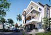 revamp 3d exterior penhouse model, duplex villa design, interior bedroom render