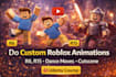 do custom roblox animation r6, r15, dance moves, cutscene