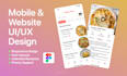 design figma website UI UX, dashboard UI UX, and mobile app design in figma