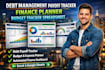 debt management payoff tracker finance planner budget tracker spreadsheet