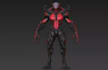 develop 3d fantasy character,stylized humanoid monster,surreal horror,vrm avatar