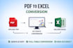convert PDF to excel fast and accurately within 24 hours