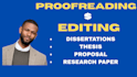proofread, edit thesis, dissertations, research paper master, phd, in apa 7th ed