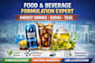 formulate food formulation, energy drink, beverages formulation sodas, and tea