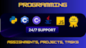 do your coding assignments and projects in python, cpp,java, rust,julia,go and r