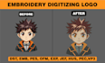do embroidery patch digitizing, digitize image into dst, pes, jef, emb asap