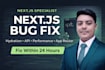 fix next js bugs, errors, broken UI, and performance issues