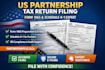 file US partnership tax return form 1065 with schedule k1