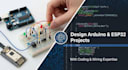 design arduino and esp32 projects with coding, wiring