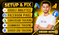 setup fix google analytics ga4 facebook meta pixel  tag manager