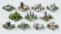 design a isometric event map or illustrated maps