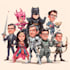 design premium superhero caricature character