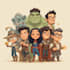 make superhero cartoon caricature characters
