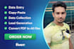 do data entry, copy paste, lead generation, pdf conversion virtual assistant