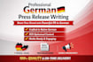 write a professional press release in german