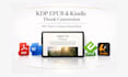 do ebook conversion from word doc, pdf into kdp epub kindle formats
