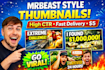 design viral mrbeast style youtube thumbnail for high CTR