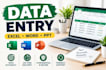 do data entry, ms word, and powerpoint work