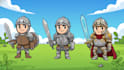 2d cartoon characters, smooth animations  gameready sprite sheets