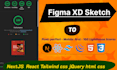 convert xd sketch figma to bootstrap html react nextjs tailwind css