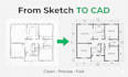 redraw your floor plan in autocad with clean 2d drawings