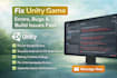 fix unity game errors, bugs and build issues