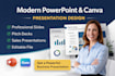 design modern powerpoint or canva presentations