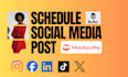 schedule social media post via buffer hootsuite ,  social media post scheduling